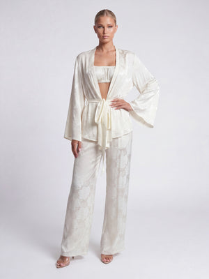 Kimono Jacquard Set. Ivory