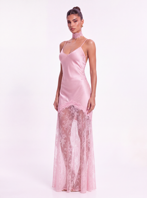 Elise Lace Dress. Pink