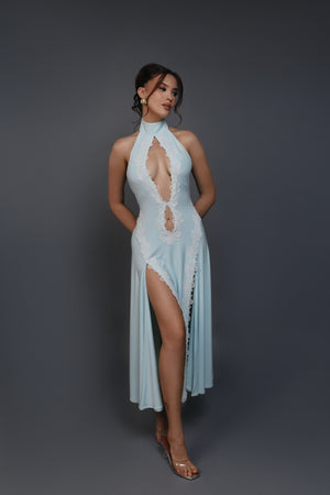 Iris Cutout Dress. Blue