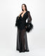 Chiffon Dress with Feathers. Black