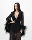 Chiffon Dress with Feathers. Black