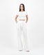 Linen Trousers with Pleats. Off White