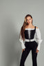 Gabrielle Lace-Up. Black Top