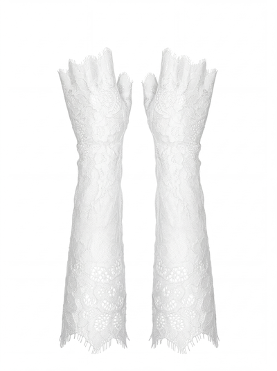 Lace Gloves. White