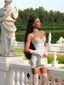Love Corset. Ice Blue - White Lace