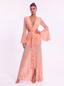 Amalfi Dress in Peach - Bendita Boutique Dubai, front view on model, full length