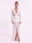 Amalfi Dress in White - Bendita Boutique Dubai, front view on model, full length