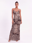 Butterfly Viscose Dress in leopard print - Bendita Boutique Dubai, front view on model, full length