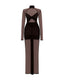 Camille Mesh Dress. Brown
