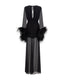 Chiffon Dress with Feathers. Black