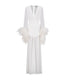 Chiffon Dress with Feathers. Ivory