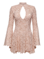 Elara Lace Dress in Nude - Bendita Boutique Dubai, flat lay, front, showing crystals
