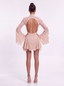 Elara Lace Dress. Nude