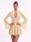 Elara Lace Dress in Yellow - Bendita Boutique Dubai, front view, close-up