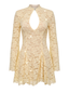Elara Lace Dress in Yellow - Bendita Boutique Dubai, flat lay, front