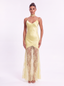 Elise Lace Dress in Yellow - Bendita Boutique Dubai, front view on model, full length
