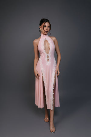 Iris Cutout Dress. Blush Pink