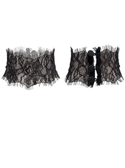 Lace Choker with Button.Black