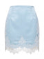 Love Mini Skirt. Ice Blue - White Lace