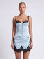 Love Corset. Ice Blue - Black Lace