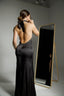 Alana Black Silk Satin Gown
