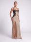 Miracle Crystal Dress. Nude with Black French Lace
