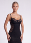 Miracle Crystal Dress. Black with Black French Lace
