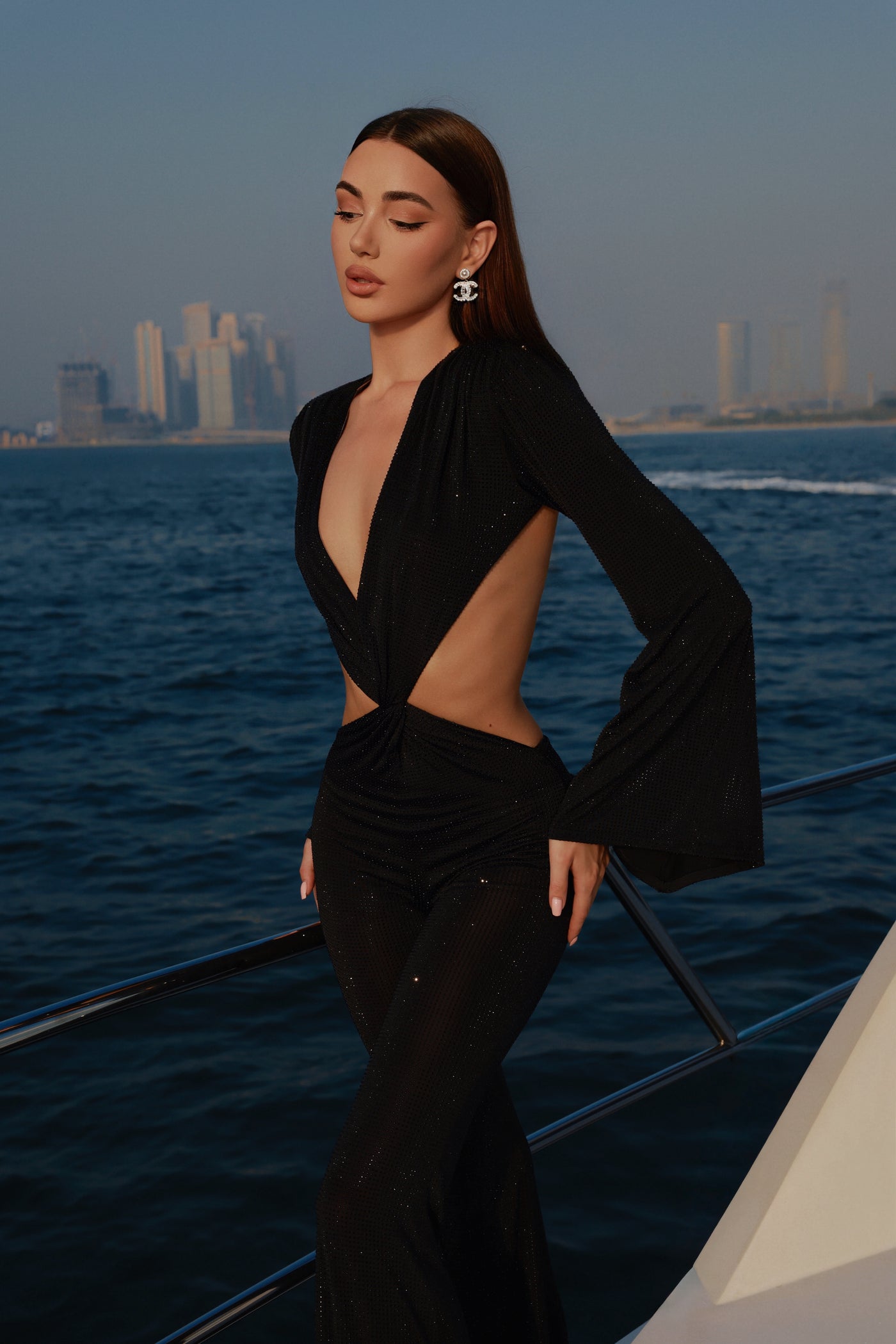 Vivienne Cut-Out Jumpsuit. Crystal Black 3
