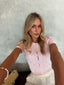 Knitted Cropped Cardigan. Dusty Pink