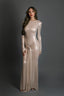 Valentina Metallic Gown. Champagne