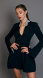 Ariana Tuxedo Dress. Black