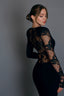 Selene Lace Gown. Black