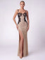 Miracle Crystal Dress. Nude with Black French Lace
