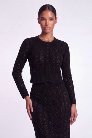 Knitted Crystal Set. Black
