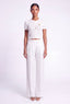 Knitted Cropped Cardigan. White