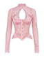 Lace Sleeves in Pink - Bendita Boutique Dubai, flat lay, worn over the Muse Corset in Pink