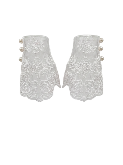 Muse Gloves with Button. White
