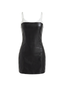 Leather Lace Dress. Black