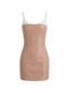 Leather Lace Dress. Nude