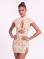 Lotus Dress in Yellow - Bendita Boutique Dubai, front view, close-up