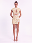 Lotus Dress in Yellow - Bendita Boutique Dubai, front view on model, full length
