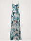 Safari Mix Viscose Dress in tropical print - Bendita Boutique Dubai, flat lay, front