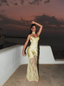 Elise Lace Dress. Yellow
